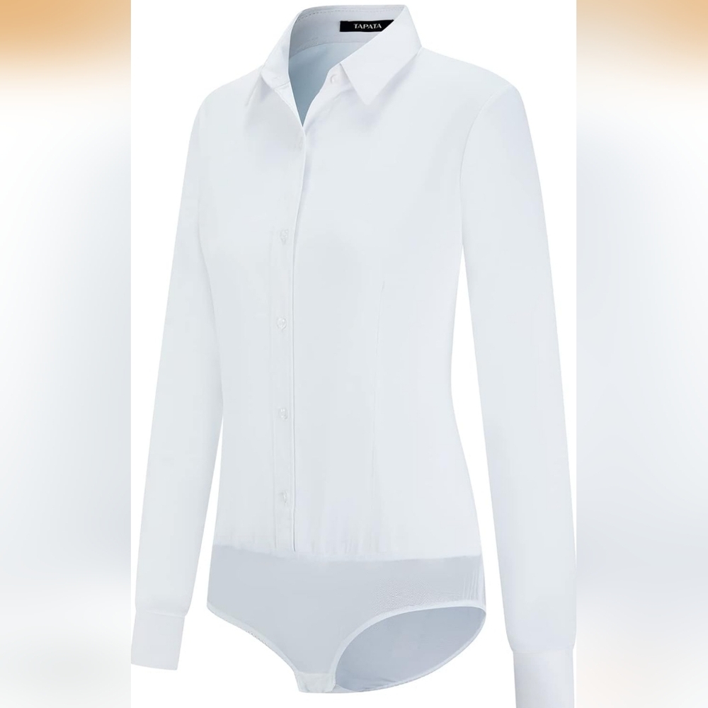 Women's White Bodysuit Top